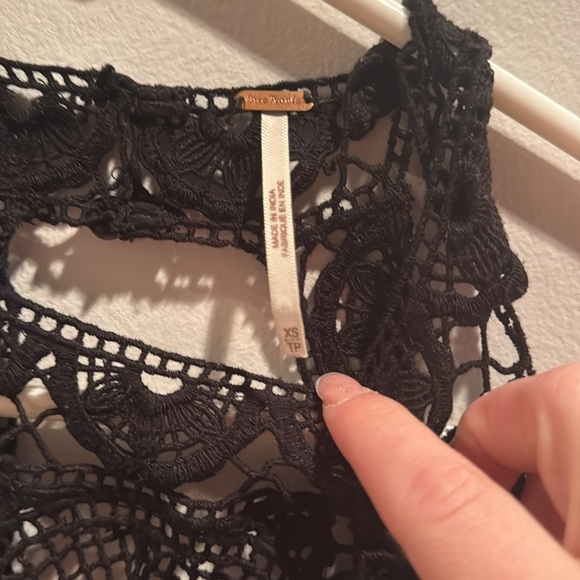 Free People Black Embroidered Halter top XS - Picture 3 of 6